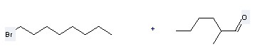 The Hexanal, 2-methyl- could react with 1-Bromo-octane , and obtain the 5-Methyl-6-tetradecanol